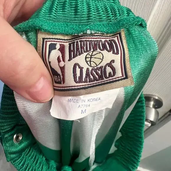 1990s NBA Green White Striped Hardwood Classics Warm-up Pants W Side Snaps